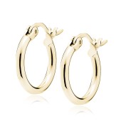 Cercei rotunzi argint placati cu aur galben Ø15 mm x 2 mm Classic Hoops DiAmanti KHR215G-DIA
